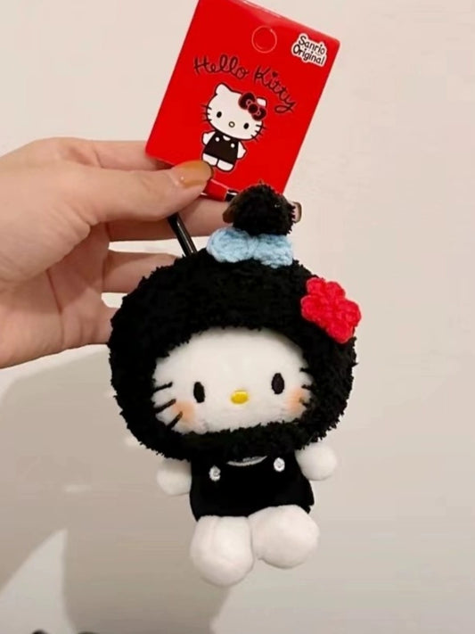 Hello Kitty Cap Accessories Series Plush Mascot Keychain