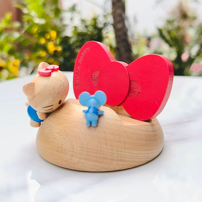 Jeancard Hello Kitty Solid Wood CellPhone Stand Holder Desktop Ornament