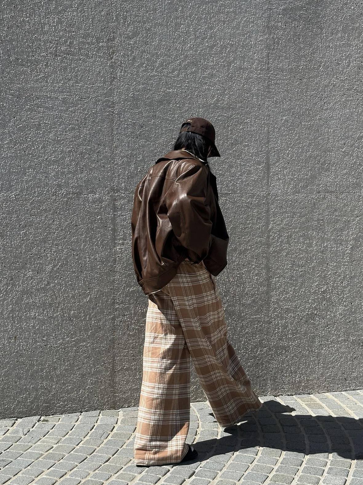 rovente 100 Percent Cotton Loose Plaid Button Long Sleeve Casual Women Top & Pants Sets