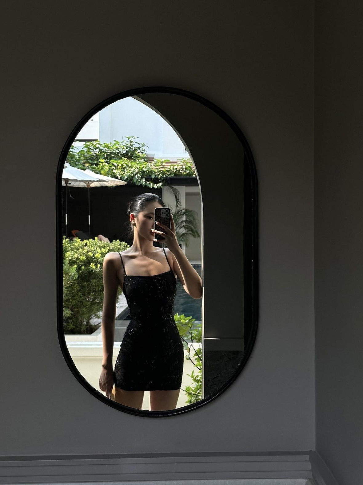 rovente Flattering Fitted Waist Sleeveless Cami Little Black Polyester Party Mini Desses