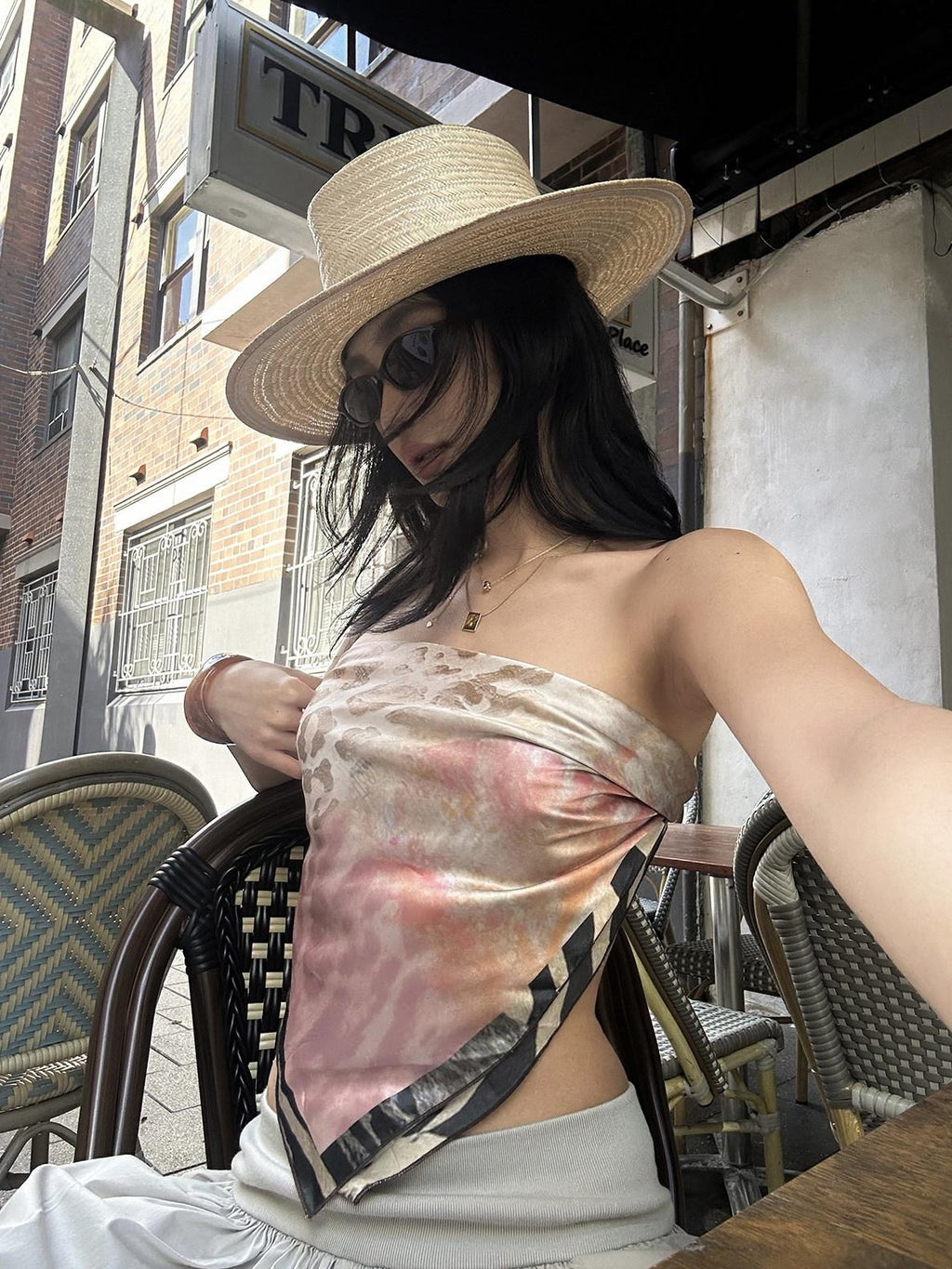 rovente Breathable Original Design Slim Fit Floral Pink Travel Womens Printed Tube Tops