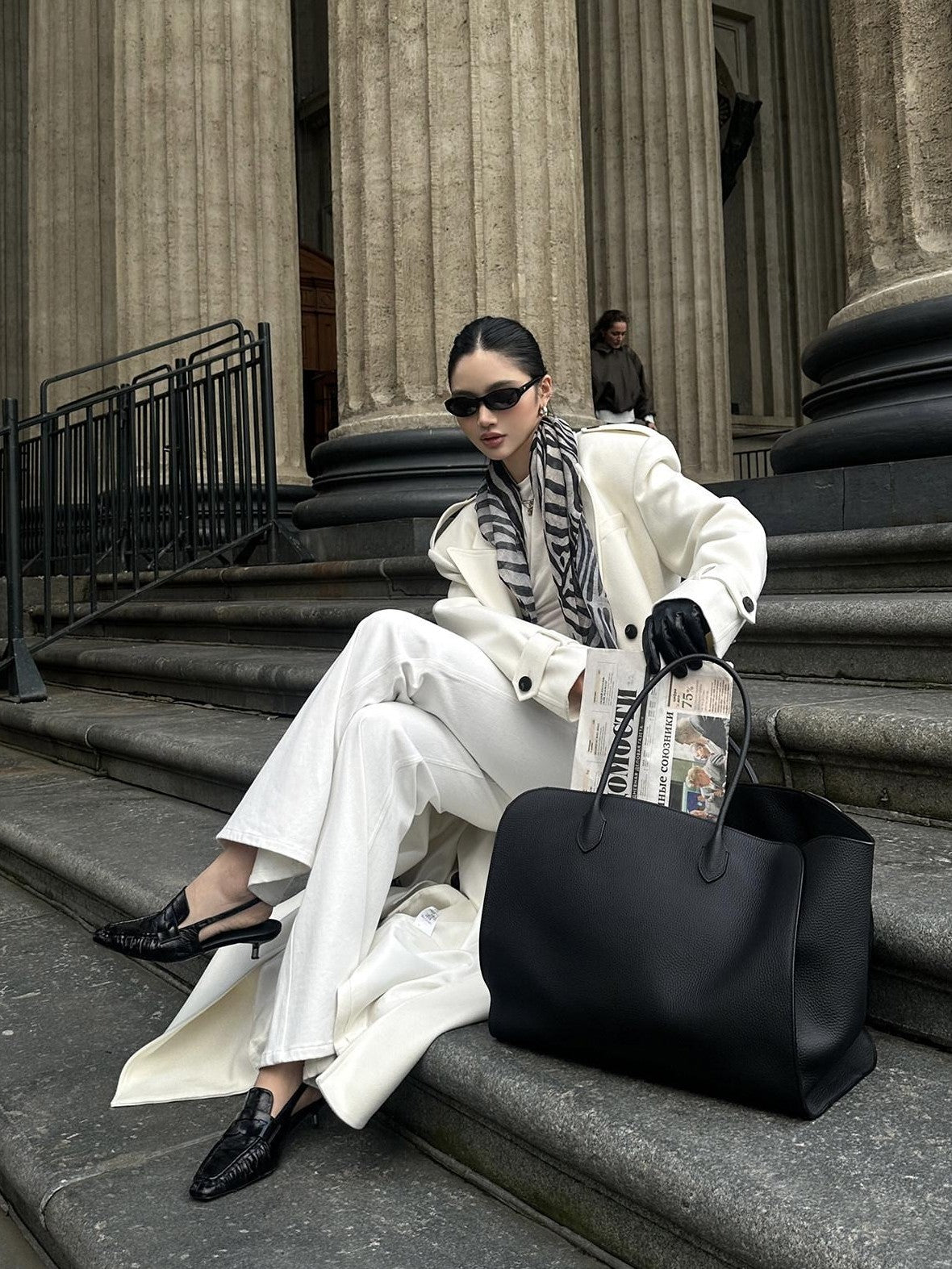 rovente Thick Double Breasted Oversized Long Blazer Lapel Commuter Women Wool Coats