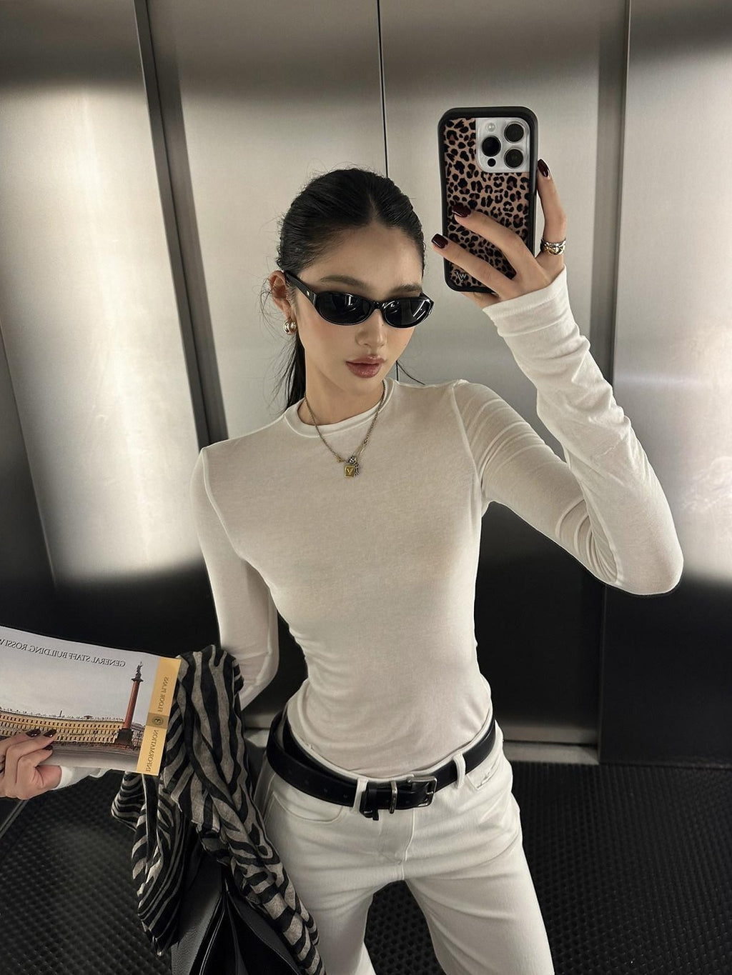rovente Lyocell Wool Blend Casual Slim Fit Crew Neck Women Knit Long Sleeve T-Shits