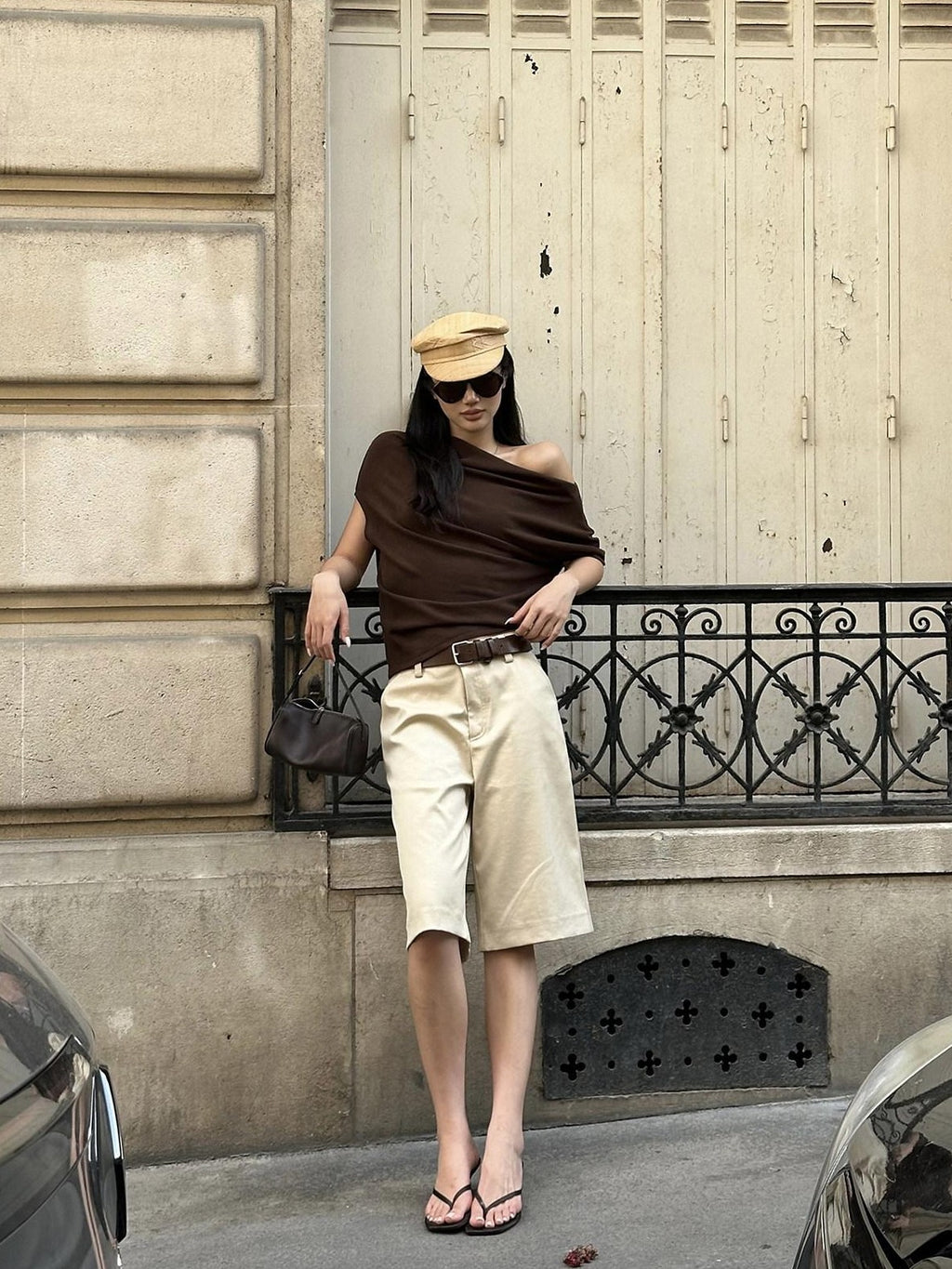 rovente Minimalist Straight Leg Natural Waist Khaki Women Wool Blend Mid-Length Shots