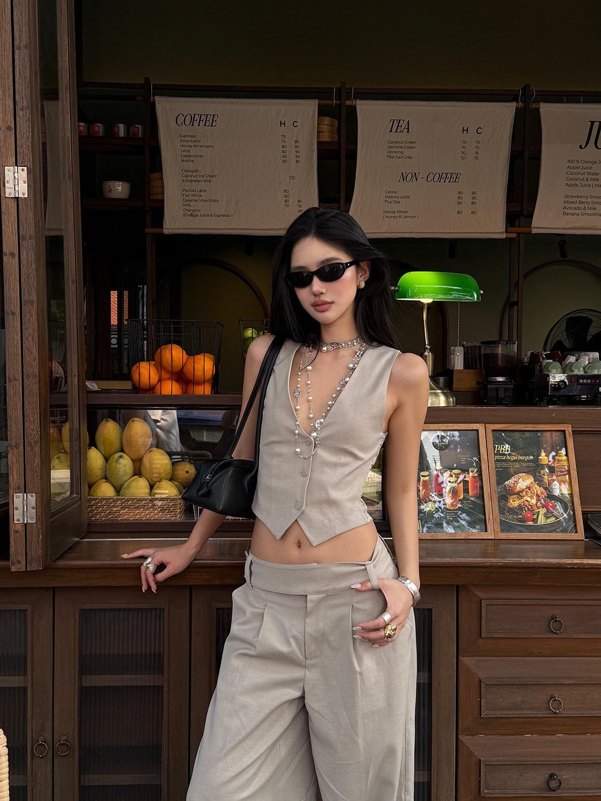 rovente Soft Lambswool Blend Natural Waist Relaxed Fit Women Light Khaki Wide Leg Pants