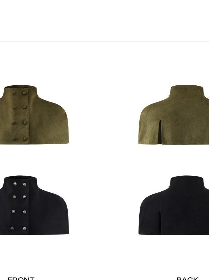 rovente Elegant Stand Collar Short Solid Polyester Women Banquet Long Sleeve T-Shits
