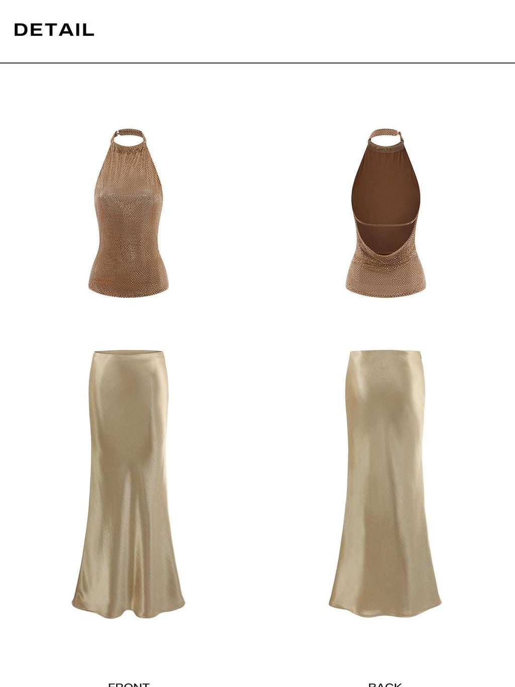 rovente Elegant Slim Gold Halter 3D Decor Women Party Tank Halte Cop Tops