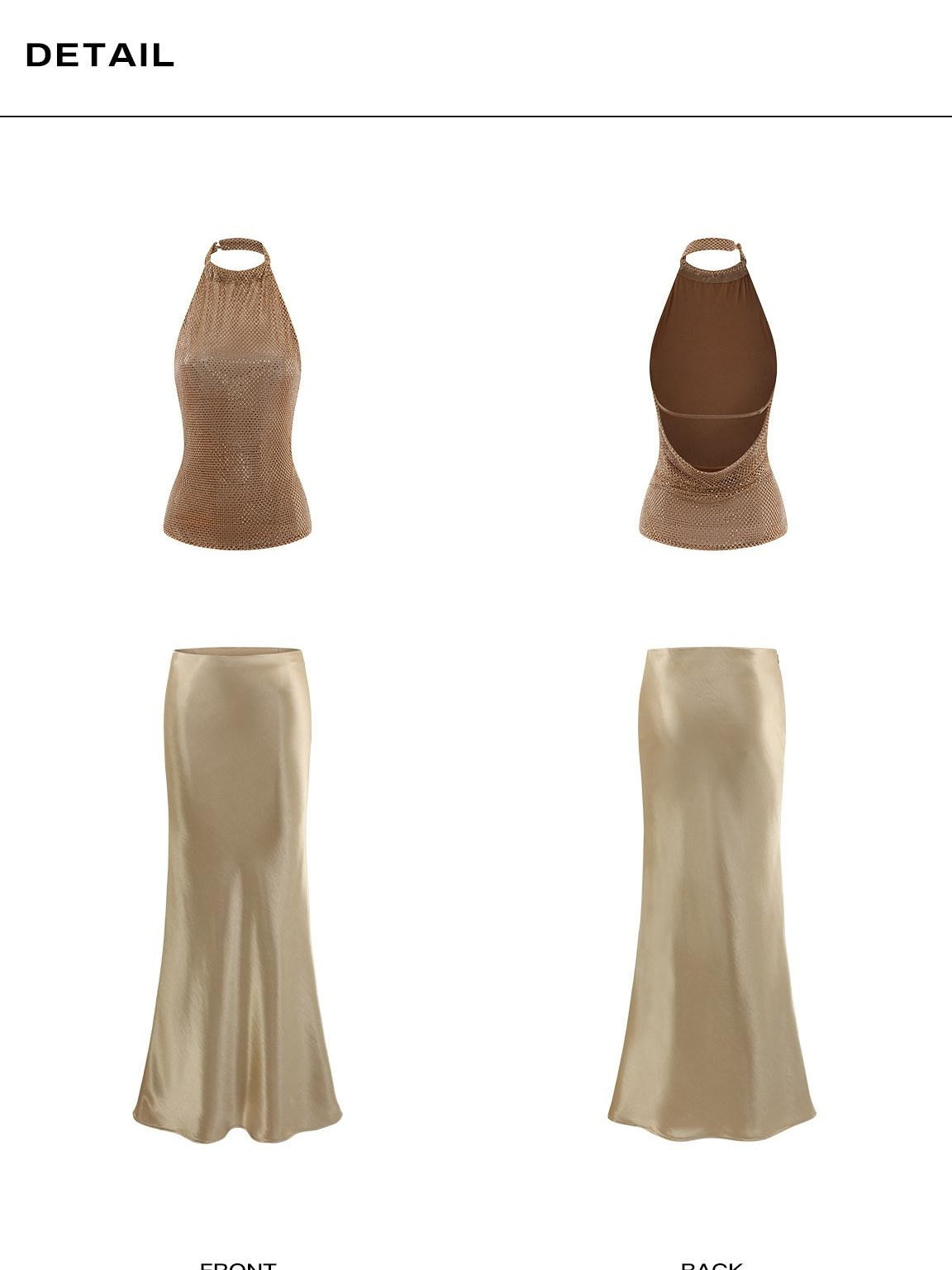 rovente Elegant Slim Gold Halter 3D Decor Women Party Tank Halte Cop Tops