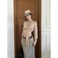 rovente_Elegant_Slim_Waist_Stand_Collar_Women_Party_Nude_Polyester_Long_Sleeve_Cop_Tops_MISSTT