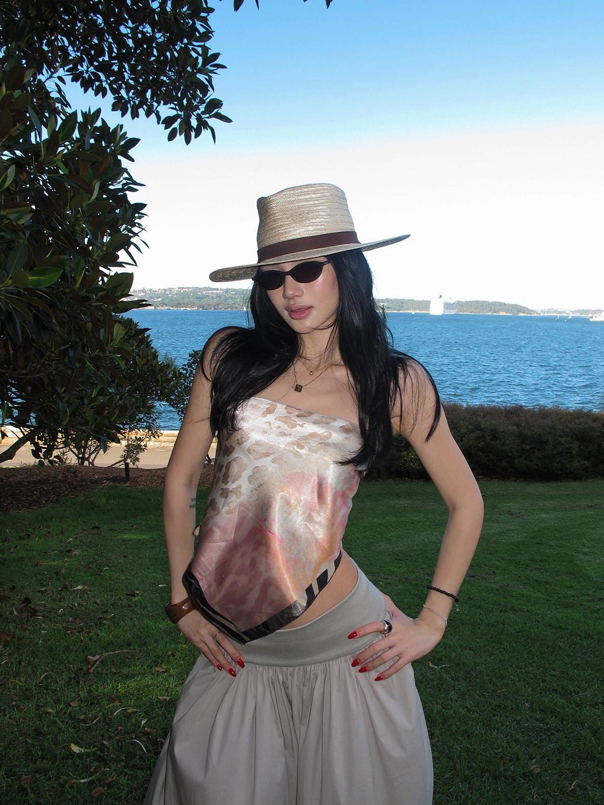 rovente Breathable Original Design Slim Fit Floral Pink Travel Womens Printed Tube Tops