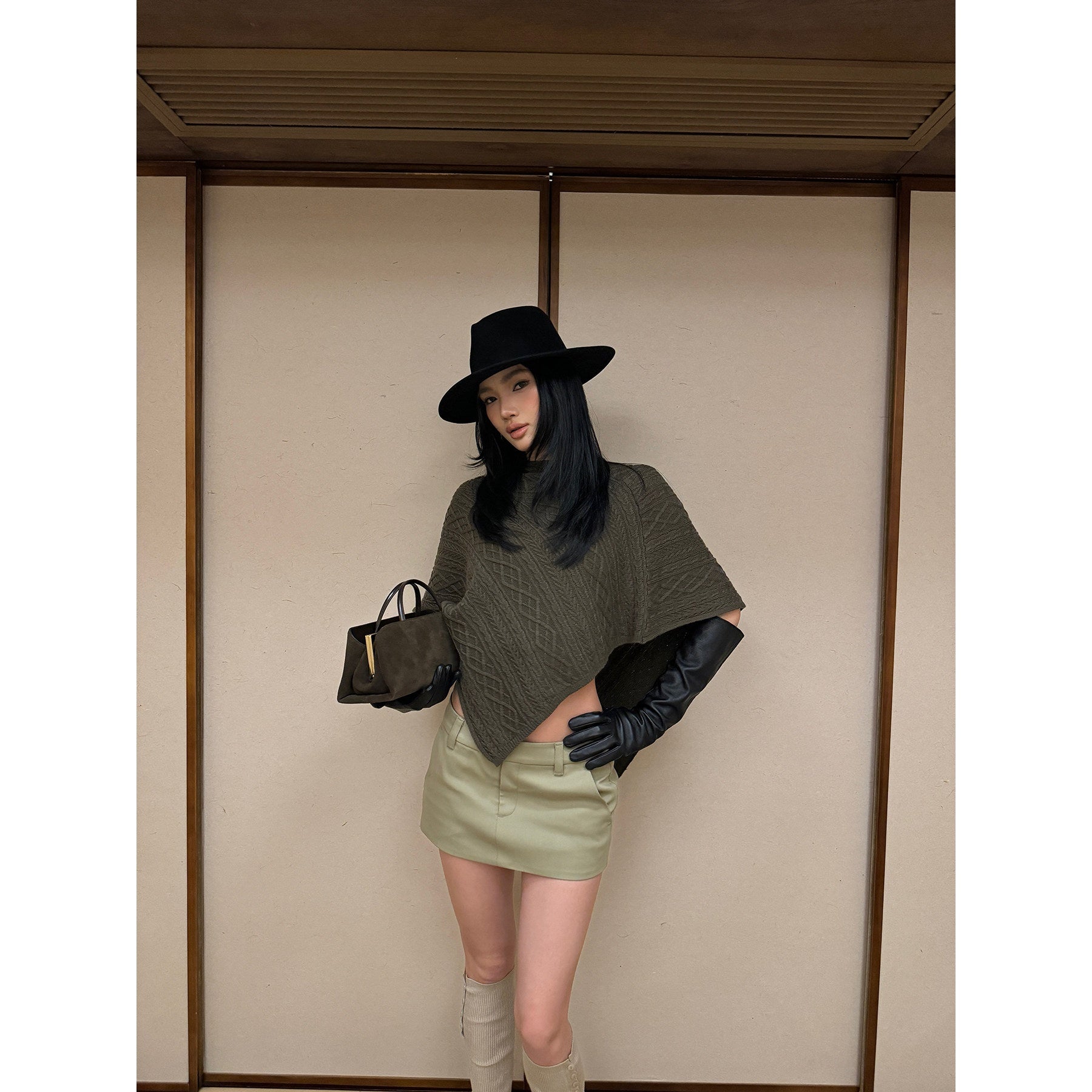 rovente_Lined_Low_Waist_Slim_Pencil_Skirt_Casual_Zipper_Green_Polyester_Mini_Skits_MISSTT