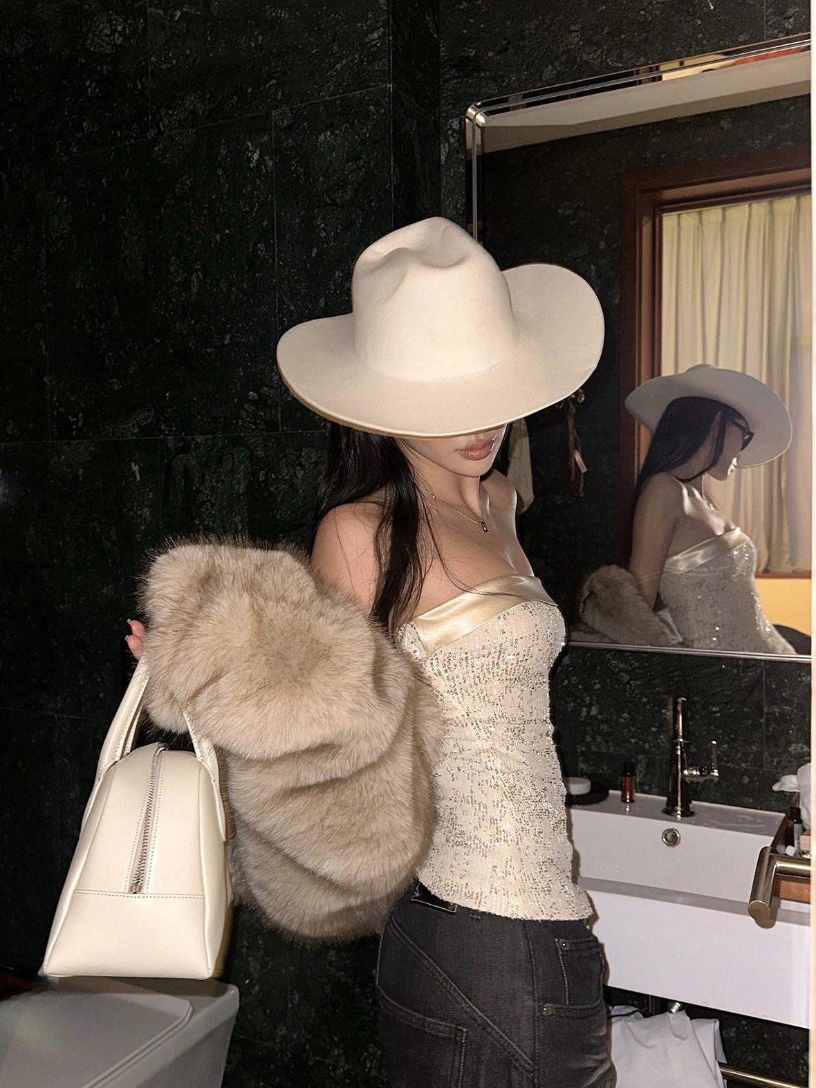 rovente Champagne Shimmer High Stretch Slim Fit Polyester Party Outing Women Tube Tops