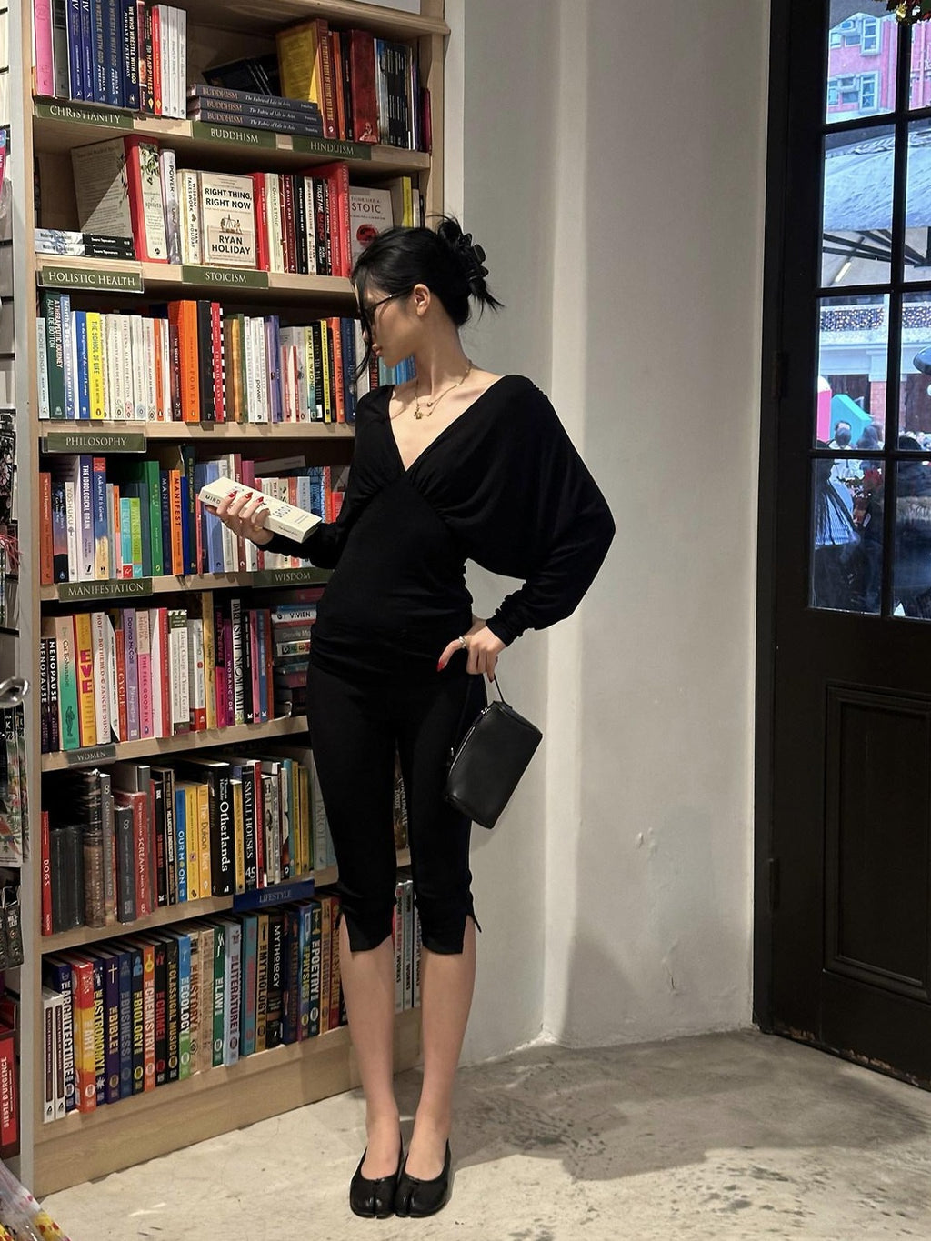 rovente Lyocell Wool V-neck Slim Fit Casual Women Solid Long Sleeve T-Shits