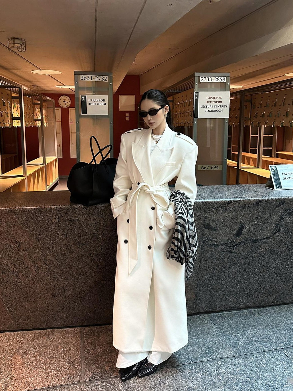 rovente Thick Double Breasted Oversized Long Blazer Lapel Commuter Women Wool Coats