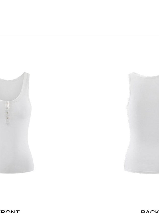 rovente Lyocell High Stretch Casual Slim U Neck Button Women White Basic Camisoles