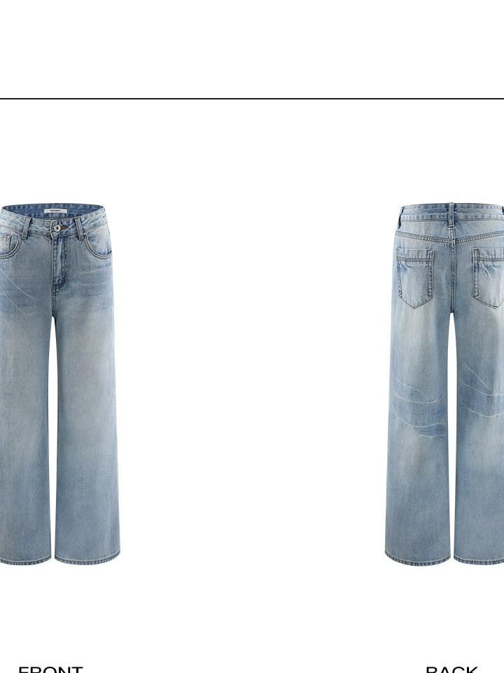 rovente Washed Cotton Relaxed Flare Pockets Natural Waist Women Denim Wide Leg Jeans