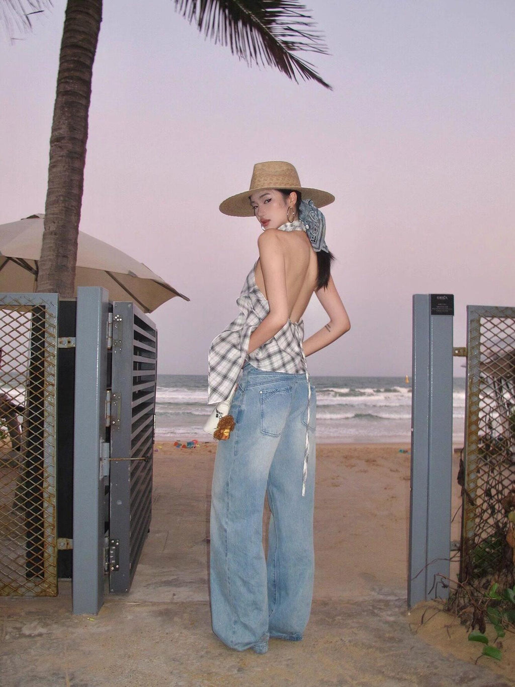 rovente Low Rise Zipper Fly Casual Relaxed Denim Blue Youth Wide Leg Jeans
