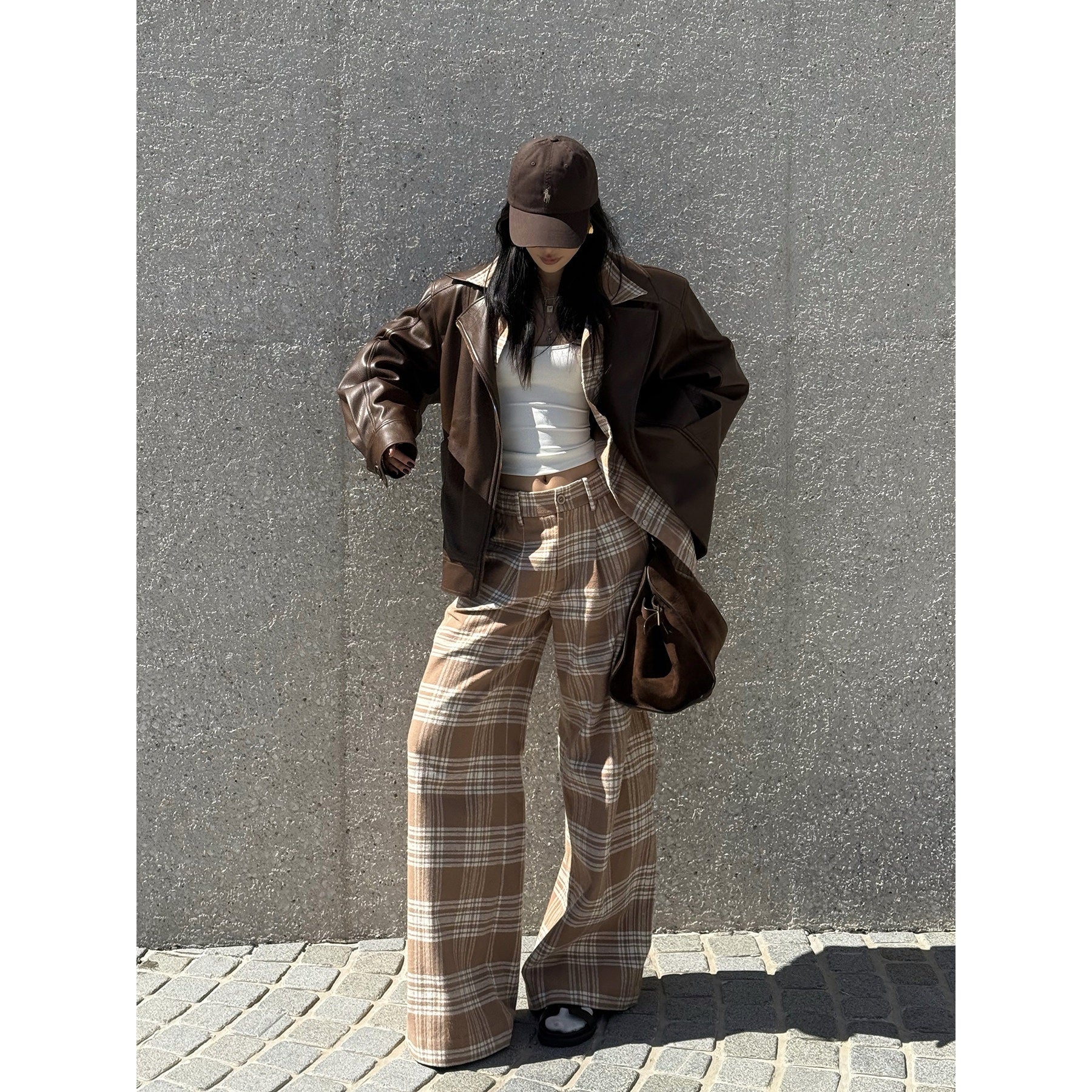 rovente_100_Percent_Cotton_Loose_Plaid_Button_Long_Sleeve_Casual_Women_Top_&_Pants_Sets_MISSTT
