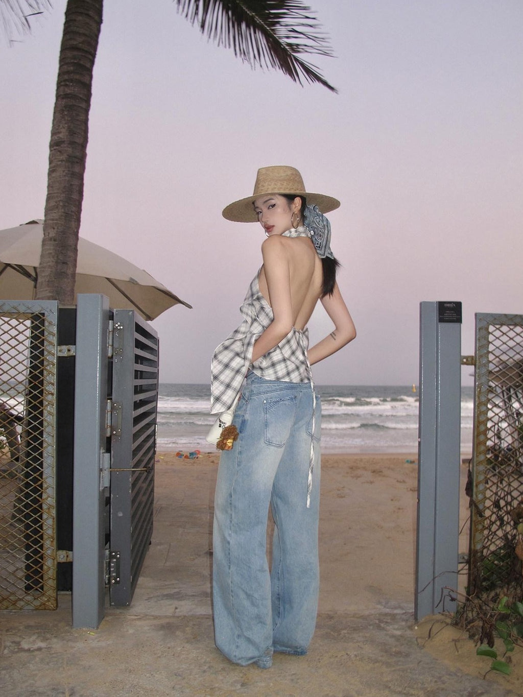 rovente Low Rise Zipper Fly Casual Relaxed Denim Blue Youth Wide Leg Jeans