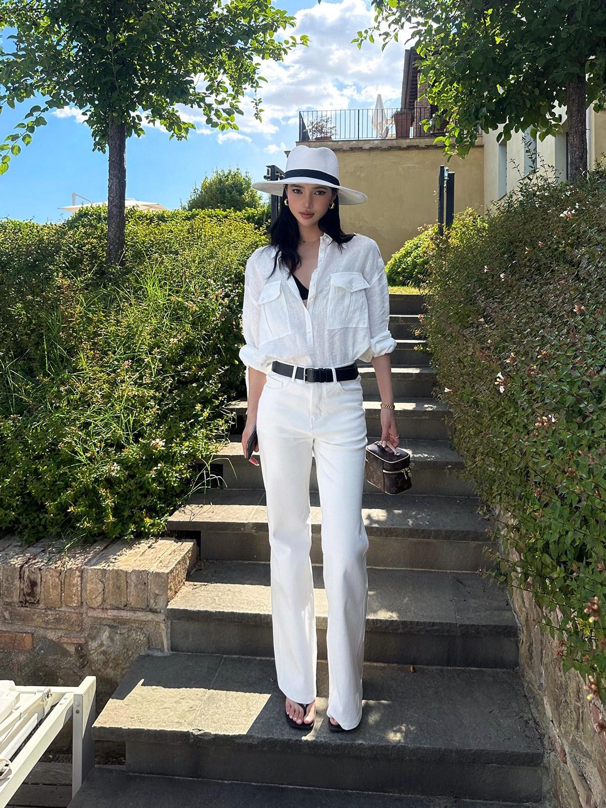 rovente test Slim Micro Stretch Natural Waist Office White Zip Fly Cotton Blend Flared Jeans