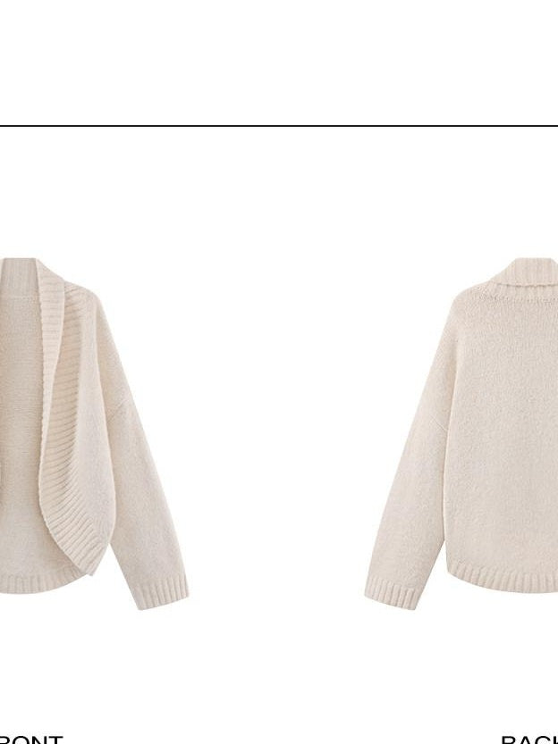 rovente Comfortable Soft Knit Asymmetrical Relaxed Fit For Women Daily White Cadigans