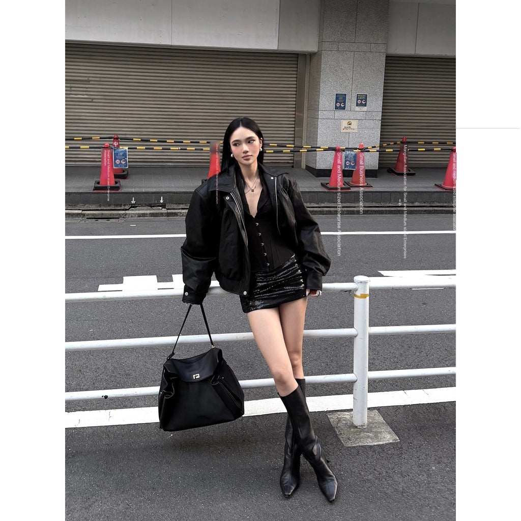rovente_90%_Duck_Down_Warm_Casual_Loose_Short_Zip_Pocket_Women_Black_Down_Jackets_MISSTT
