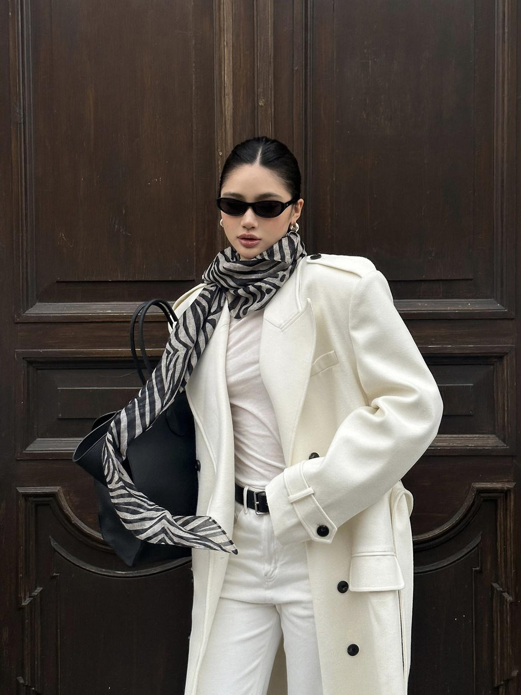 rovente Thick Double Breasted Oversized Long Blazer Lapel Commuter Women Wool Coats