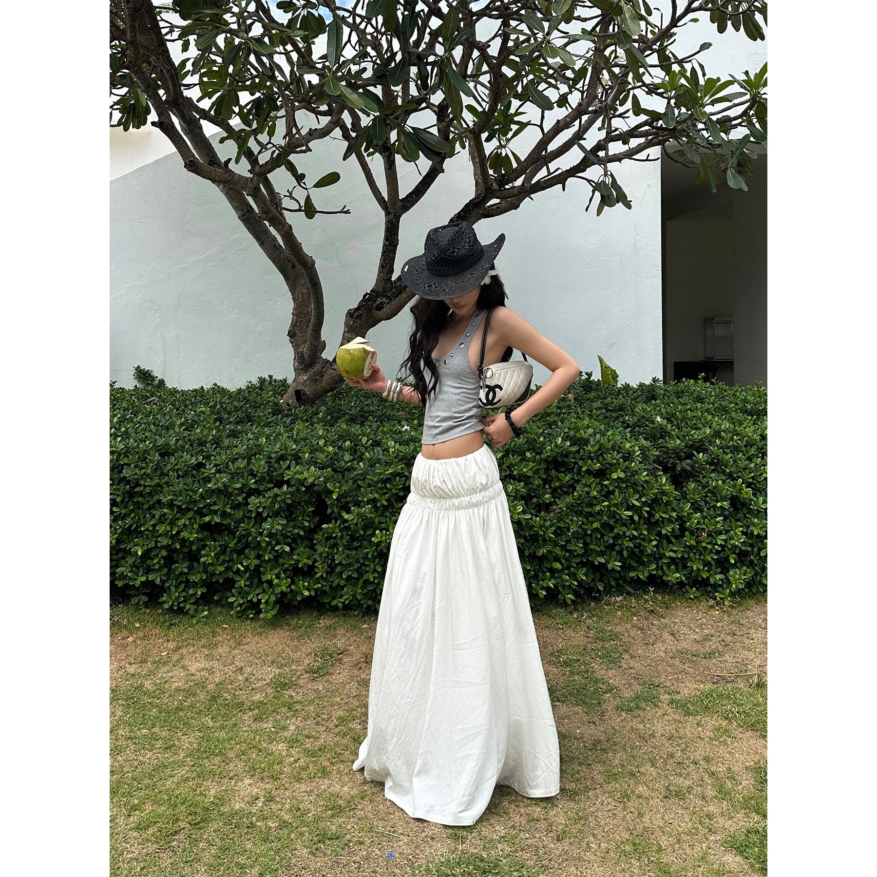 rovente_Low_Waist_Cotton_Nylon_Versatile_Loose_H_Line_Mid_Length_White_Maxi_Skits_MISSTT